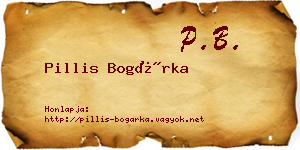 Pillis Bogárka névjegykártya